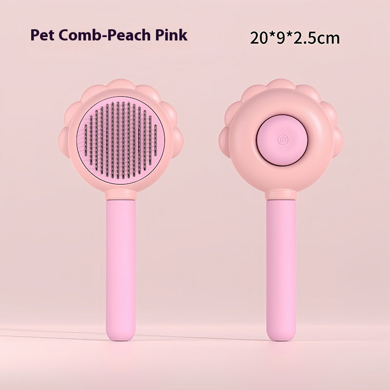 2 in 1 Self Cleaning Dog Brush Pet Grooming Comb With Spray
