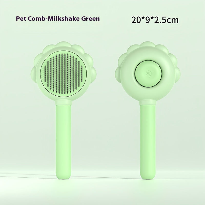 2 in 1 Self Cleaning Dog Brush Pet Grooming Comb With Spray