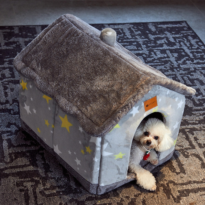 Foldable Warm Pet Bed House