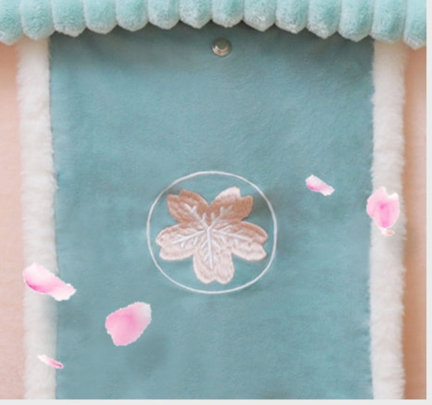 Removable Cat Bed Washable Enclosed Cat House Villa