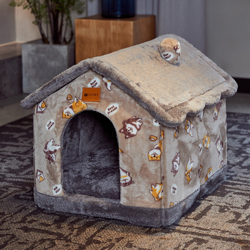 Foldable Warm Pet Bed House