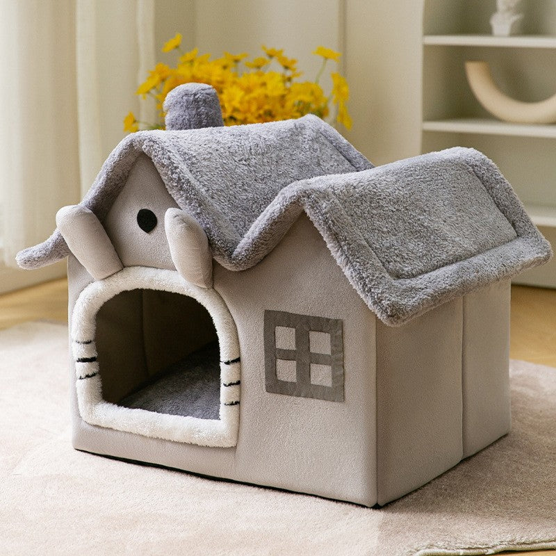 Foldable Warm Pet Bed House