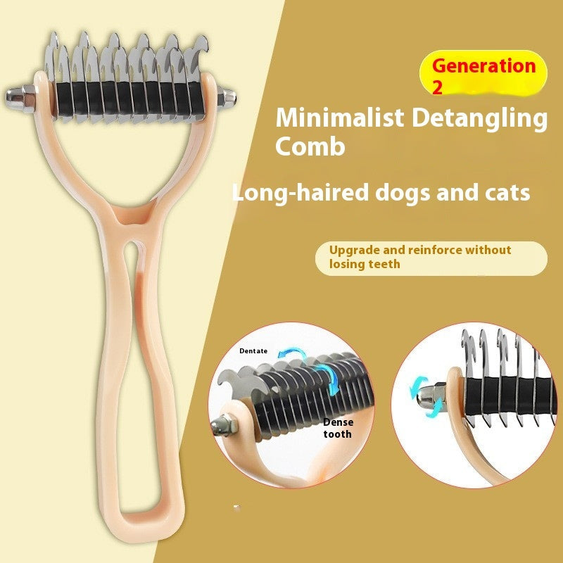 Pets Fur Knot Cutter Dog and Cat Grooming Shedding Comb Brush