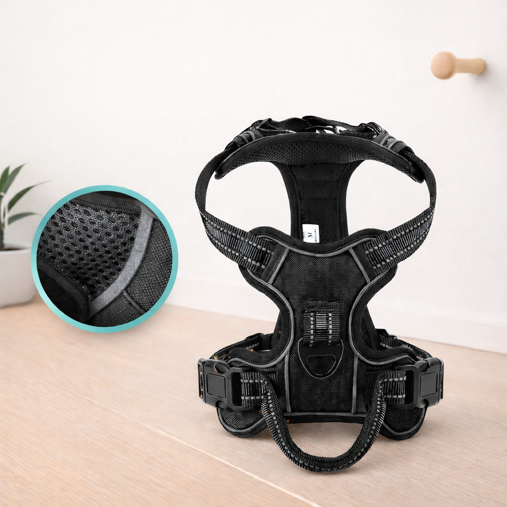 Reflective dog vest with breathable mesh chest and back design