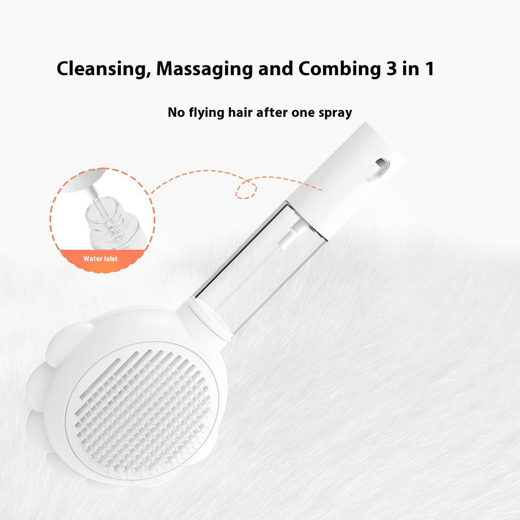 2 in 1 Self Cleaning Dog Brush Pet Grooming Comb With Spray