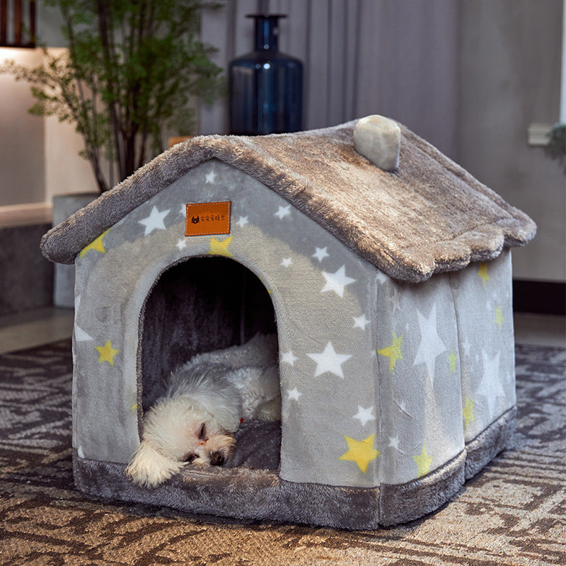 Foldable Warm Pet Bed House